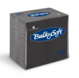 Bulkysoft zwarte servetten 40x40cm 3-laags 1/8 vouw doos 1000 stuks