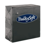 Bulkysoft zwarte servetten 33x33cm 2-laags 1/4 vouw doos 2000 stuks