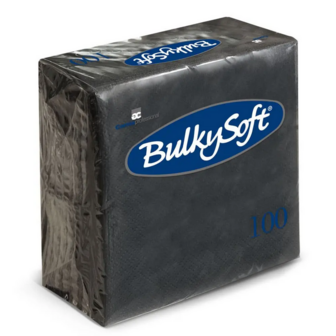 Bulkysoft zwarte servetten 24x24cm 2-laags 2000 stuks