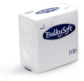 Bulkysoft witte servetten 33x33cm 2-laags 1/4 vouw doos 2000 stuks