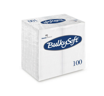 Bulkysoft witte servetten 40x40cm 2-laags 1/8 vouw doos 2000 stuks