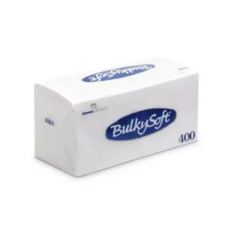 Bulkysoft witte servetten 33x33cm 1-laags 1/4 vouw doos 4000 stuks