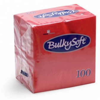 Bulkysoft rode servetten 24x24cm 2-laags 1/4 vouw doos 2000 stuks